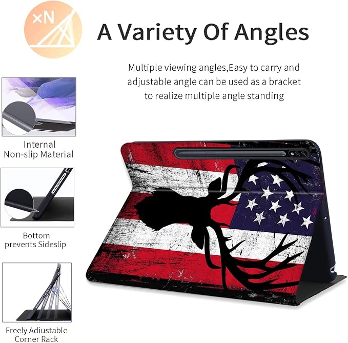 Old American Flag With Deer