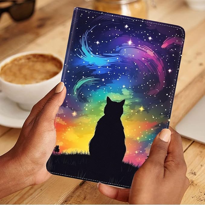 Black Cat Under The Starry Sky