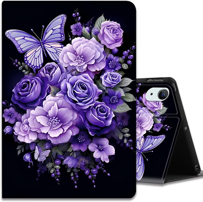 Purple Flowers and Butterfly