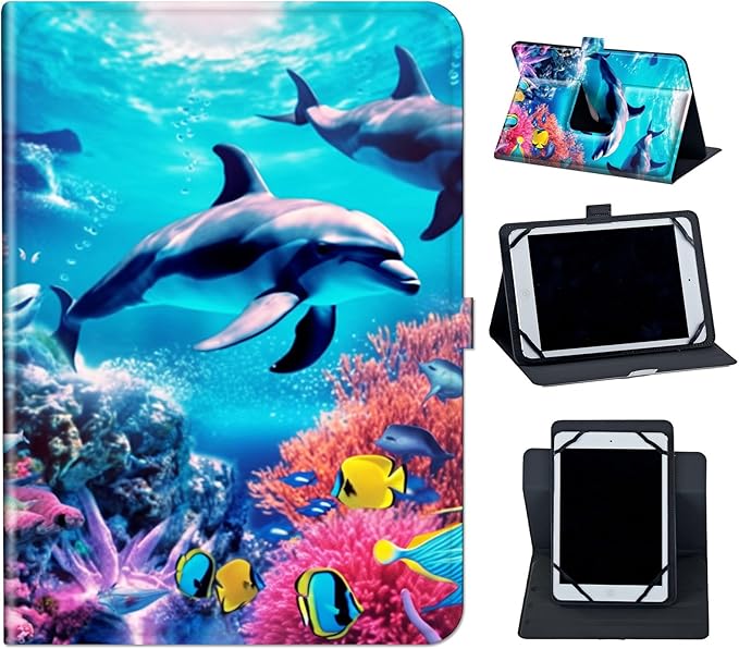 for Onn 11 Tablet Pro Case (2023 Model)Mxfdegf 360 Degree Rotating Stand and Magnetic Closure Case for Walmart Onn 11 Inch Pro (Model:100110027) 2023Deep Sea Corals Dolphin