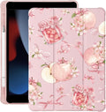 Cute Kawaii Bow Flower Jam for iPad Pro 13 Inch Case (M5/M4) 2025/2024 with Pencil Holder Auto Sleep/Wake Pink Leather Soft TPU Back Cover