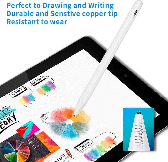 Stylus Pens for Samsung Galaxy Tab A9+/A8/A7 Pencil Evach Capacitive High Sensitivity Digital Pencil with 1.5mm Ultra Fine Tip Stylus Pencil for Samsung Galaxy Tab A9+/A8/A7 Pen White