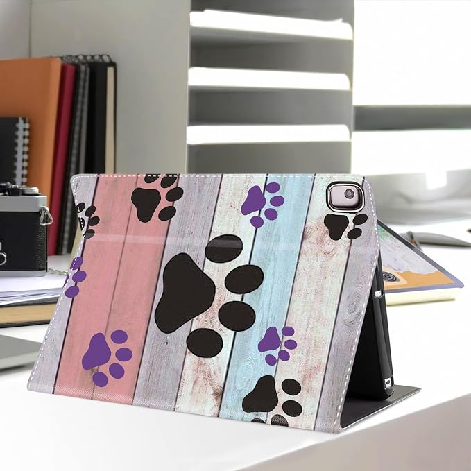 Rainbow Wood Grain Dog Paw