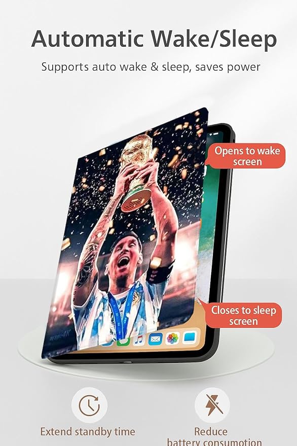 ZERMU Case for iPad (A16) 11th/10th Generation 11''/10.9'' (2025/2022) Mess%i #10 Argentina Soccer Shockproof Magnetic Cover [Auto Sleep/Wake] with Pencil Holder