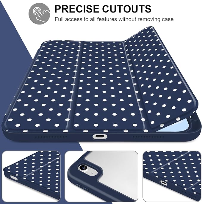 Navy Blue white dot