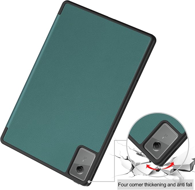 Case for Lenovo Idea Tab Plus 12.1 inch 2025 Model Shockproof Protective Cover with Kickstand Built-in Pen Slot &amp Auto Wake/Sleep Folio Matte TPU Smart Cover -Dark Green