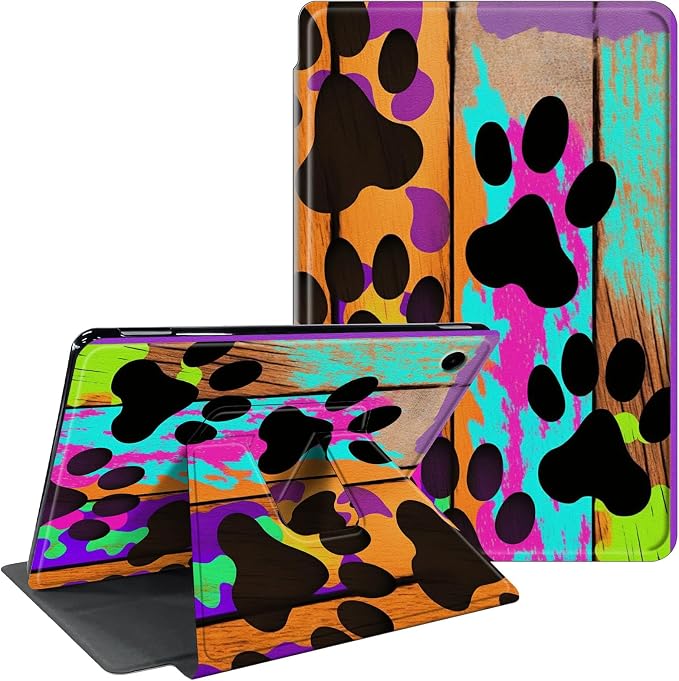 Dog Paw Prints on Wood