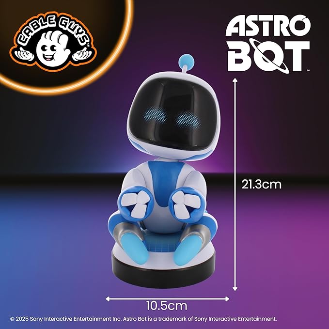 Cableguys Astro Bot Controller Holder &amp Phone Stand - Gaming Setup Accessories for Desk and Game Room Controller Stand Compatible with Xbox PlayStation &amp Most Standard Game Controllers