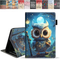 Case for Amazon Kindle Fire 7 Tablet (7 9th/7th Generation 2019/2017 Release) Slim PU Leather Cover with Card Slot &amp Auto Wake/Sleep Owl