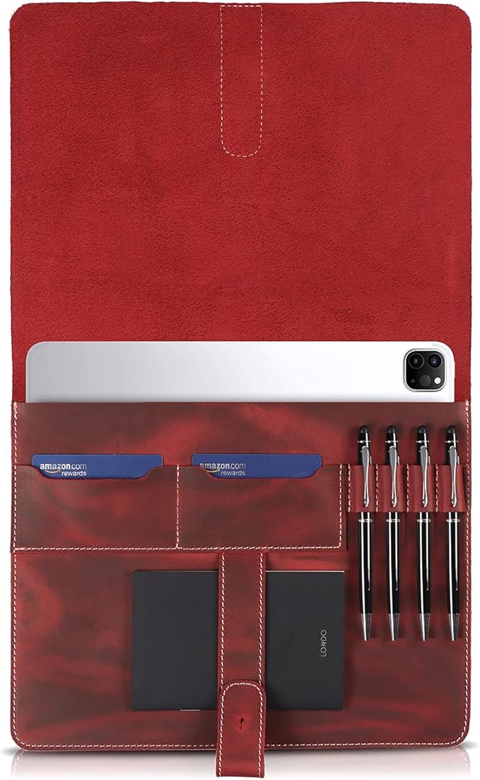 Londo Genuine Leather Tablet Cover for 11-Inch iPad Air iPad Pro 11 iPad – Case with Two Card Slots &amp Leather Pen/Apple Pencil Holders