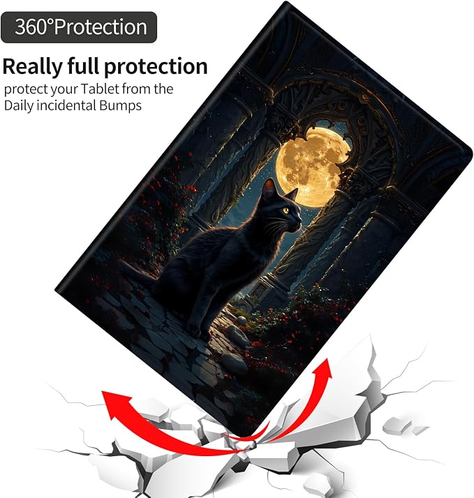 Golden moon and black cat