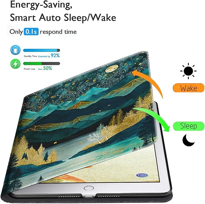 Case for Kindle Paperwhite 12th Generation &amp Kindle Colorsoft Signature Edition 2024 7 inch Lightweight Smart Case PU Leather Adjustable Stand Protective Cover with Auto Wake/Sleep - Mountains