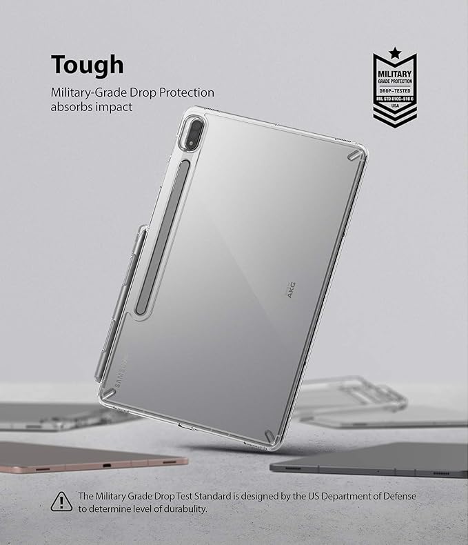 Ringke Fusion Case Compatible with Samsung Galaxy Tab S8 (2022) / S7 (2020) Built-in Stylus S Pen Holder - Clear Transparent