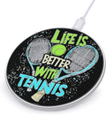 Life is Better with Tennis Phone Charger Magnetic Charging Pad Anti-Slip with USB Cable