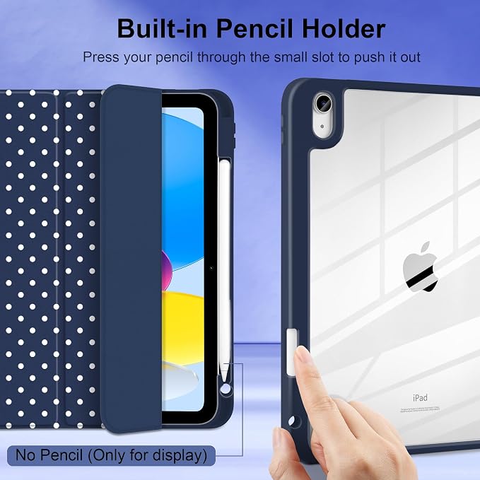 Navy Blue white dot