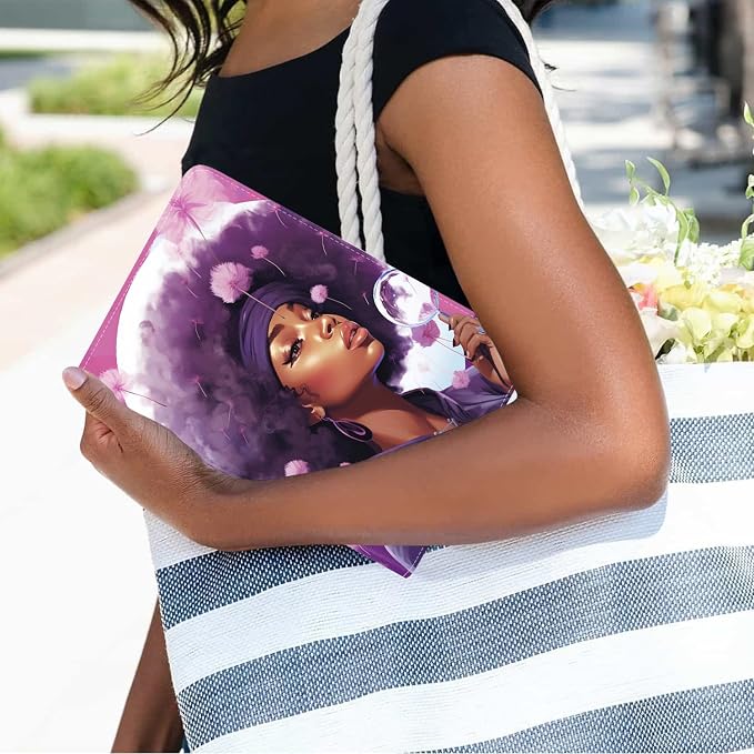 Purple Hair Hairstyle African American Girl