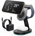 3 in 1 Wireless Charger Charging Station for iPhoneQi2 Certified 15W Magnetic Charging Stand for Mag-Safe with 30W USB C Adapter&ampFriendly Night Light for iPhone 17/16/15/14/13/12Apple WatchAirP