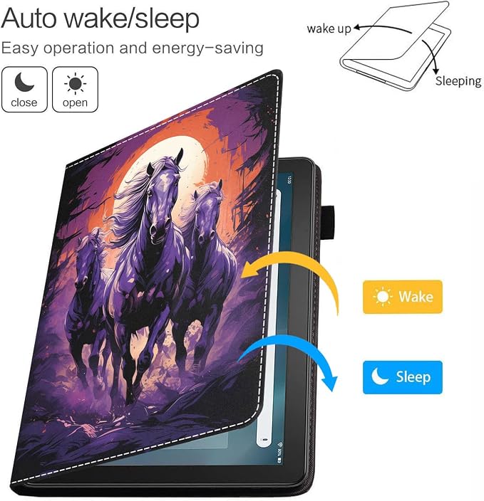 Watercolor Purple Running Horse