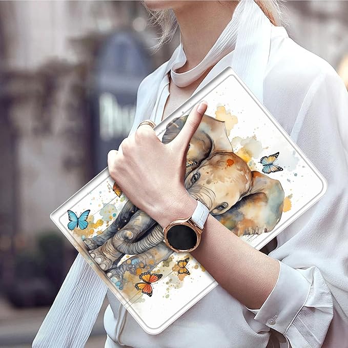 Case for All-New Amazon Fire HD 10 Tablet (13th Generation 2023 Release)Slim PU Leather Smart Cases Covers with Auto Wake/Sleep for Amazon Kindle Fire 10.1 inch TabletButterflies and Elephants