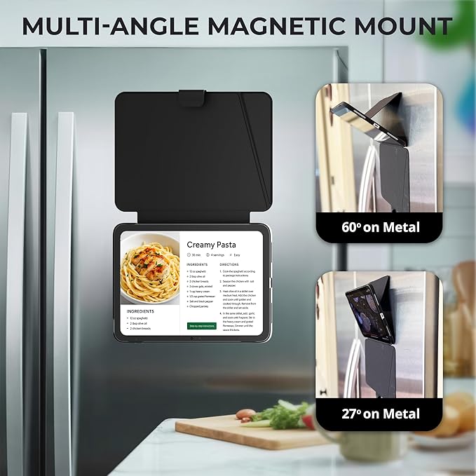 Proper iPad Case 10th &amp 11th Generation (A16) with Dual Pencil Holder - Secure Pouch + Magnetic Side - 10.9 Inch Folio Cover Multi-Angle Portrait Stand &amp Fridge Mount