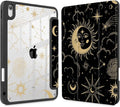 Tuiklol Compatible with iPad 10th Generation Case 2022 10.9 Inch Buit in Pencil Holder with Shockproof Cover Clear Transparent Back Shell Auto Wake/Sleep with Model A2757 A2777 A2696 Moon and Star