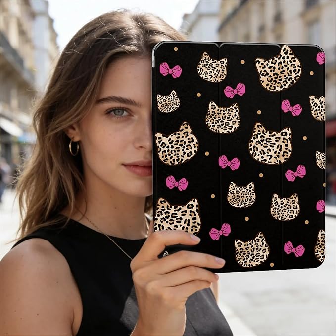 cute cat with Leopard Pink Bow