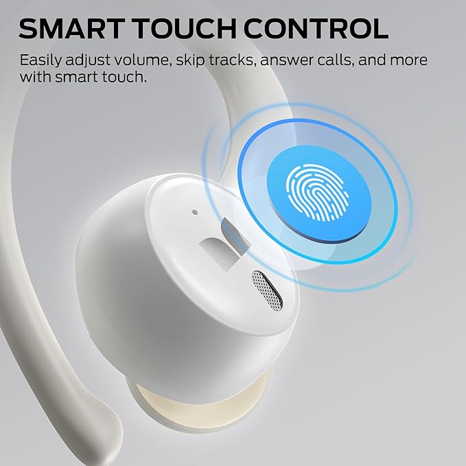 Monster N-Lite 216 Wireless Earbuds Sports Earbuds with Earhooks Bluetooth 6.0 Headphones Noise Cancelling Deep Bass Over Ear Buds 48H Playtime IPX6 Waterproof Earphones for Running/Workout/Gym