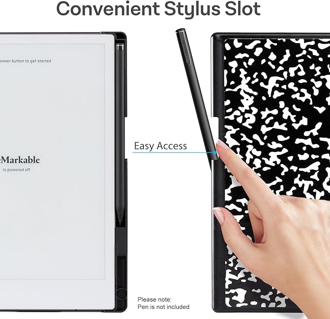 CoBak Case for Remarkable 2 Paper Tablet with Two Viewing Angles- Lightweight and Hard Back Shell Protective Book Folio Cover with Built-in Pen Holder - for 10.3 2020 Released (with Stand Notebook)