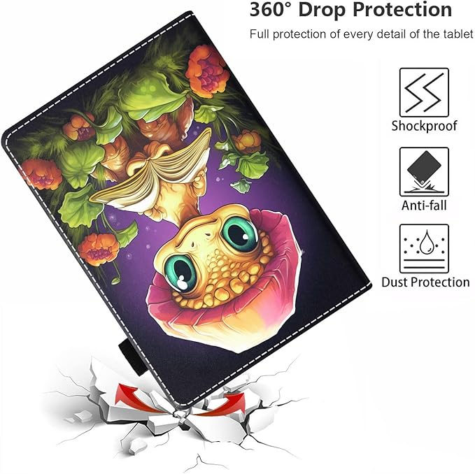 Case for All-New Amazon Fire HD 10 &amp 10 Plus Tablet 10.1 (13th/11th Generation 2023/2021 Release) Slim PU Leather Stand Cover with Card Slot &amp Auto Wake/Sleep Funny Little Dinosaur