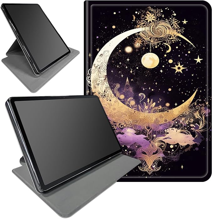 Case for Samsung Galaxy Tab S8 Plus 2022/S7 FE 2021/S7 Plus 2020 12.4 Inch Tars and Moon Theme 360 Degree Rotating Stand Smart Protective Cover for Samsung S7 FE Tablet