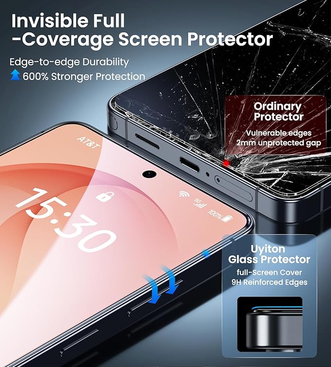 Uyiton UnBreak-Glass for Samsung Galaxy S26 Ultra Screen Protector [Ultrasonic Fingerprint Support][Auto-Alignment Frame] Scratch-Resistant Bubble-Free S26 Ultra Screen Protector 3 Pack