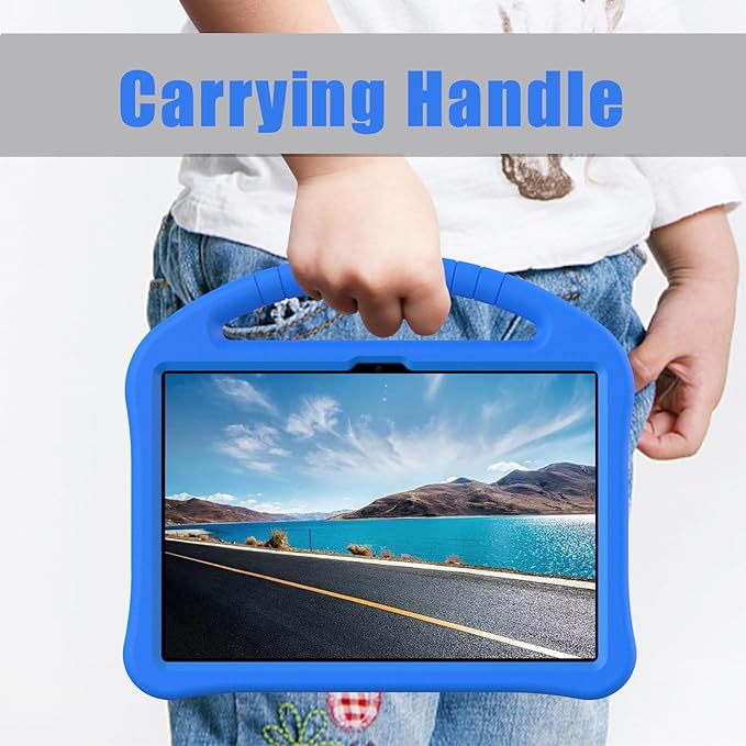 Kids Universal Case for Blackview Tab 8 WiFi 10.1 inch 2023 EVA Foam Stand Handle Cover for Blackview Tab 7 WiFi/OSCAL Pad 60/ DragonTouch Notepad 102/ Teclast P40HD 10.1 Tablets - Blue