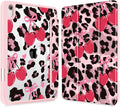 Mektron Printed Case for iPad mini 7 (A17 Pro) 2024/ Mini 6 2021 iPad mini 7th/6th Generation 8.3-inch Liquid Retina Display Cover Buit in Pencil Holder with Clear Back Shell Cherry &amp Cheetah