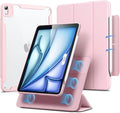 ESR for iPad Air 11 Inch Case M4/M3/M2 (2026/2025/2024) iPad Air 5th/4th Gen Case (2022/2020) 10.9 Inch with Pencil Holder Removable Magnetic Cover Vertical Stand Rebound 360 Series Pink