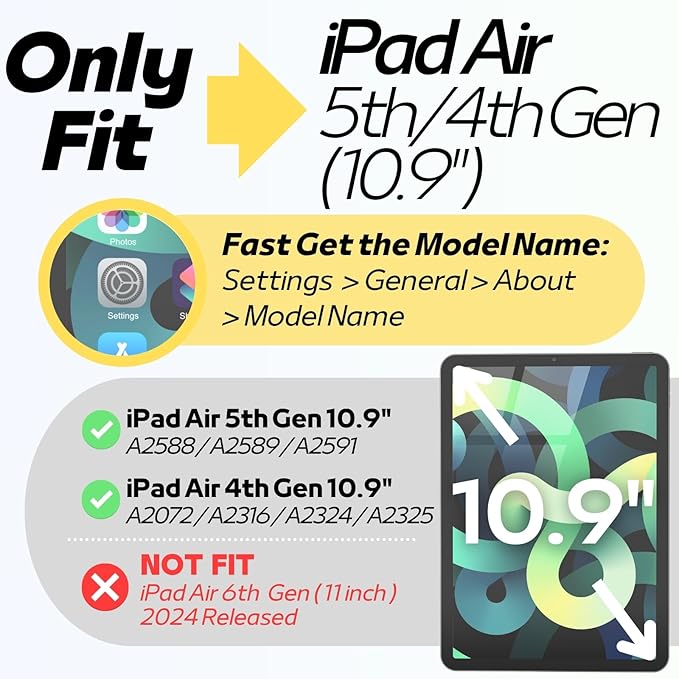 MRWHO Kids Case for iPad Air 5th 4th Generation 10.9 inch – Sturdy Lightweight Flexible Shockproof Stand Handle Girls Boys Case for Apple iPad Air 5 4 Gen 2020/2022 Grey