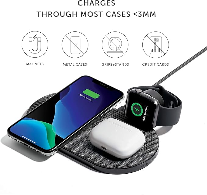 Native Union Drop XL Wireless Charger (Watch Edition) – Multi-Device Charging pad for iPhone &amp Qi Compatible Devices with Detachable Apple Watch Puck (Adapter for US Europe and UK Included)