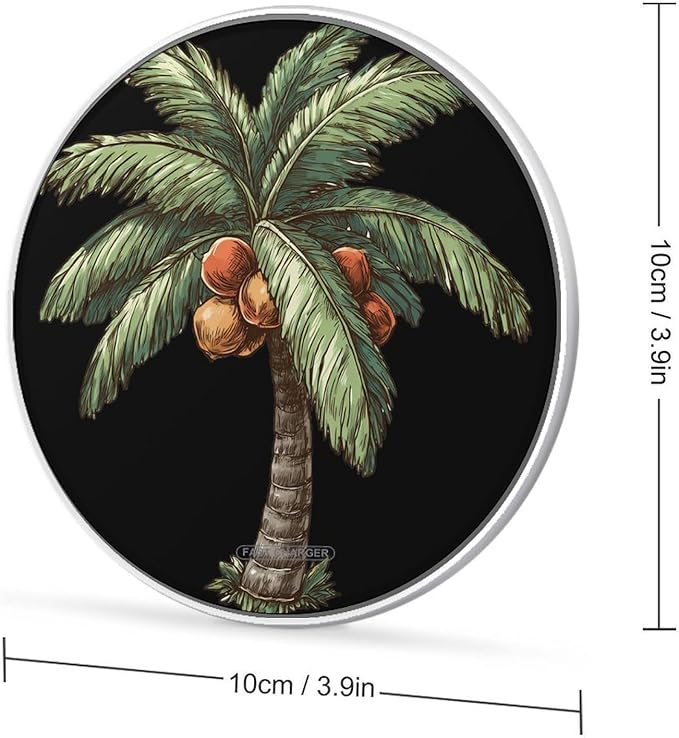 Palms Coconuts Tree Phone Charger Magnetic Charging Pad Anti-Slip with USB Cable