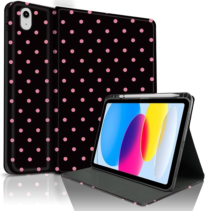Pink Polka Dots Black