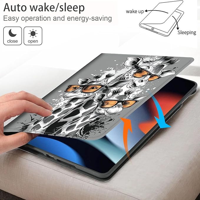 Bxgolkgd Tablet Case for 6 Kindle 11th Generation (2024/2022 Release)Shockproof Stand Cover with Heat DissipationAuto Wake/Sleep FunctionGiraffe Sunglasses