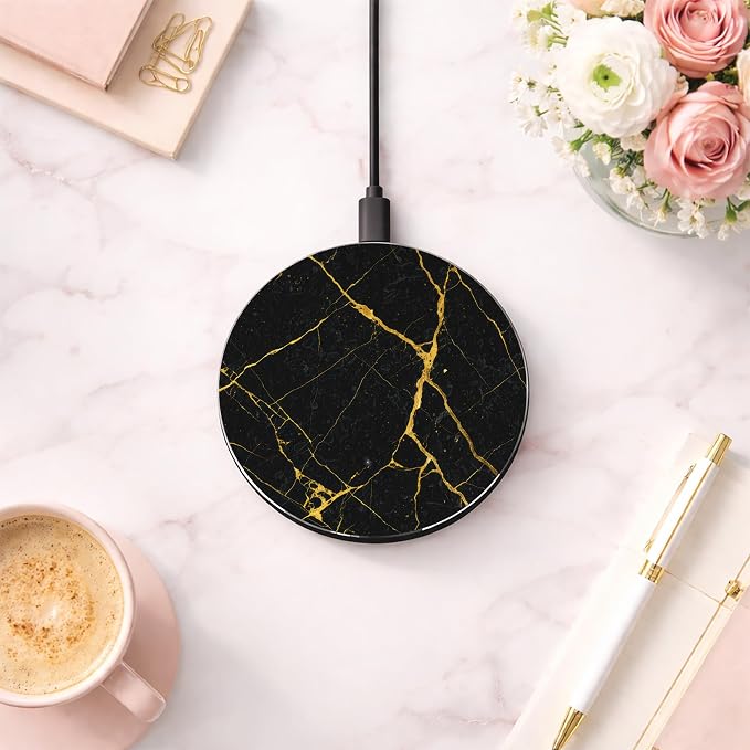 Black with Gold Veins
