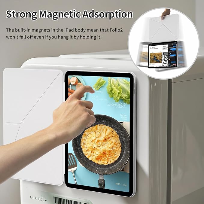 for iPad A16 Case iPad 11th/10th Generation Case (2025/2022) Removable Magnetic Cover Ultra Slim Shockproof Adjustable Portrait/Landscape Stand with Raised Screen View Auto Sleep/Wake Gray