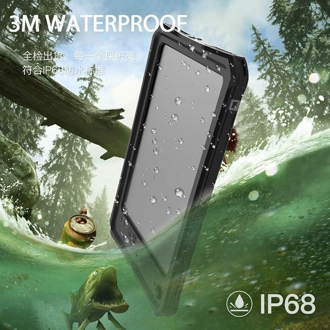 Compatible with iPad mini 4/5 7.9-inch Waterproof Case A2133 A2124 A2126 IP68 Slim Shock-Dust-Snow-Proof Full-Body Sealed Underwater TPU PC Outdoor Transparent Cover with Kickstand Lanyard