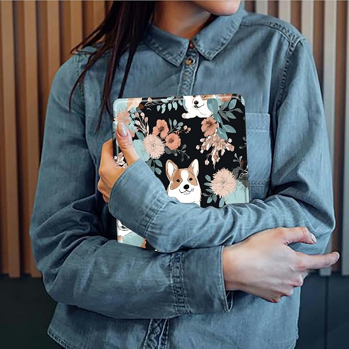 Black White Floral Dog