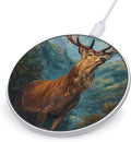 Deers Stands in Wilderness Phone Charger Magnetic Charging Pad Anti-Slip with USB Cable