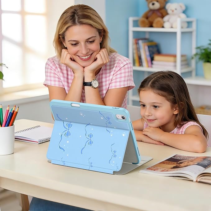 Supveco Case for iPad (A16) 11th Generation 11 inch (2025)iPad 10th Generation 10.9 inch (2022) with Pencil HolderPremium Folio Stand Case with Soft TPU Back CoverAuto Wake/Sleep-Blue