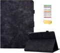 Folio Case for Amazon Kindle Fire HD 8/Fire HD 8 Plus (12th/10th Generation 2024/2022/2020) 8 with Stand/Pencil Holder [Auto Sleep/Wake] Embossed PU Leather Smart Cover Black Butterfly Flower