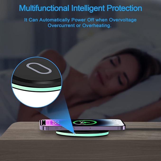 15W Wireless Charging Pad for iPhone 15 Pro Max 15 Pro 14 13 12 11 8Google Pixel 8 Pro 8 7a 7 Pro 6Fast Wireless Charger Station for Samsung S23 Ultra S23 S22 S21 S20 S10 S9 S8 S7Z Fold 5Z Flip 5