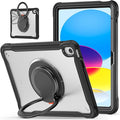 Batianda Ultimate Protective Case for New iPad 11th Generation 11 inch 2025 A16 Chip Sturdy Rugged Shockproof Silicone Tablet Cover with 360° Rotatable Ring Kickstand &amp Pencil Holder Black