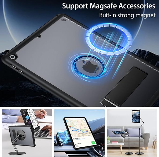 GUAGUA for iPad 6th/5th Generation Case 9.7 Inch (2018/2017) Magnetic Cases with Invisible Portrait/Landscape Stand Protective Kickstand Case for iPad 9.7 Inch 2018 (6th Gen) / 2017 (5th Gen) Black