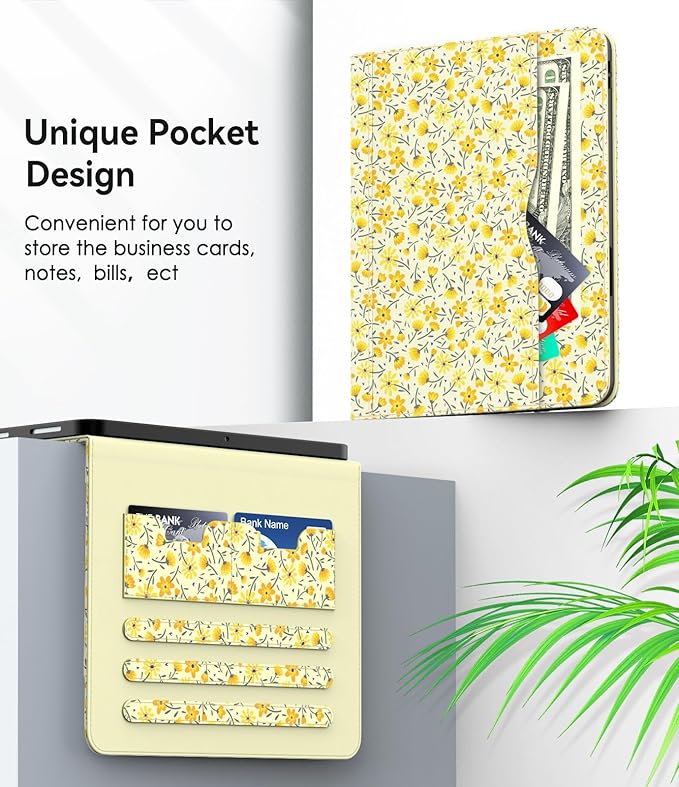 Case for iPad Air 11-inch M3/ M2 (2025/2024) iPad Air 5th/ 4th Generation 10.9'' (2022/2020) iPad Pro 11 (4th/3rd/2nd/1st Gen) Multi-Angle Stand Cover with Pencil Holder Yellow Flower